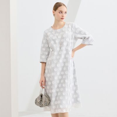 ＜Liliane Burty (Women/大きいサイズ)＞【Ｍ～４Ｌ】フラワーカットジャカードワンピース（５００１２６４３）