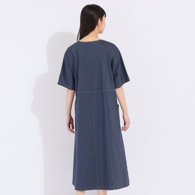 【Ｓｐｒｏｕｔ．】綿麻混デニム　ドルマンスリーブワンピ（５００１３５５１）