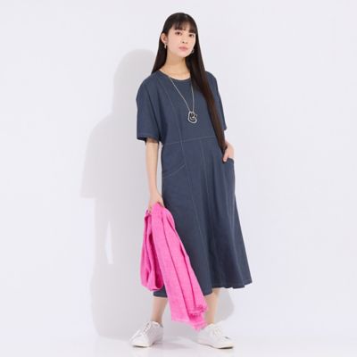 【Ｓｐｒｏｕｔ．】綿麻混デニム　ドルマンスリーブワンピ（５００１３５５１）