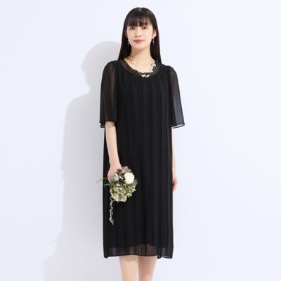 ＜Liliane Burty (Women/大きいサイズ)＞ソフトジョーゼット刺繍プリーツ加工ワンピース（５００１４５４１）