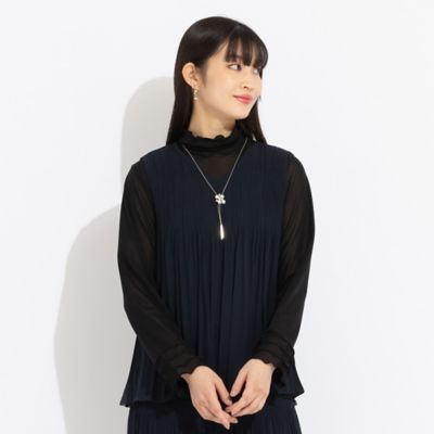 【セットアップ対応】リバーシブルプリーツ　ノースリーブブラウス（５００３１５４１）
