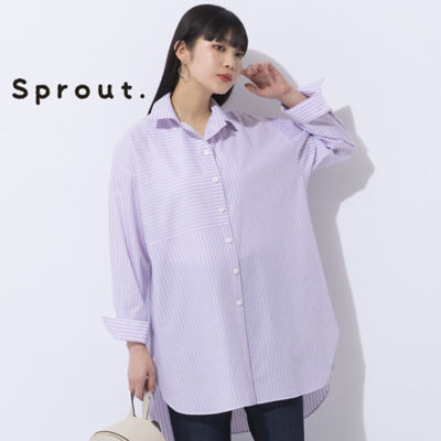 ＜Liliane Burty (Women/大きいサイズ)＞【Ｓｐｒｏｕｔ．】トルコ製素材　あきはストライプブラウス（５００３２４５５）