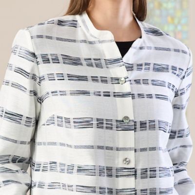 米沢織　かすりチェックブラウス（５００３２５１２）