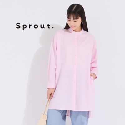 【Ｓｐｒｏｕｔ．】トルコ製素材　綿ジャカードバンドカラーブラウス（５００３２５５１）