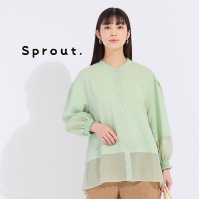 【Ｓｐｒｏｕｔ．】ポプリン×オーガンジー　シアーブラウス（５００３３５５１）