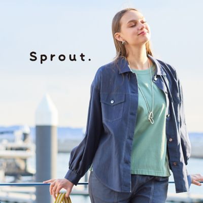 Liliane Burty (Women/大きいサイズ)/リリアン ビューティ 【Ｓｐｒｏｕｔ．】デニム調　麻混ドロップショルダーブラウス（５００３３５５２）