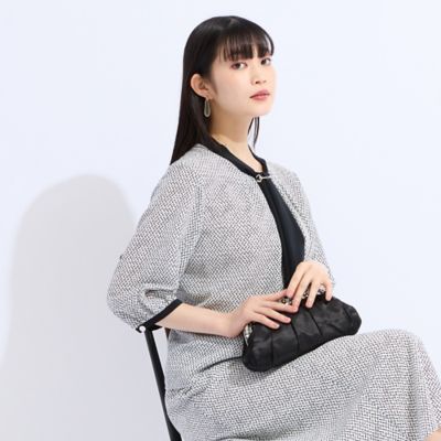 【セットアップ対応】ウォッシャブルボウタイプリントブラウス（５００３４５４１）