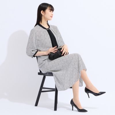 【セットアップ対応】ウォッシャブルボウタイプリントブラウス（５００３４５４１）