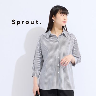 ＜Liliane Burty (Women/大きいサイズ)＞【Ｓｐｒｏｕｔ．】ストライプトリコットブラウス（５００３４５５１）