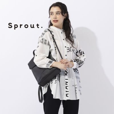 Ｓｐｒｏｕｔ．】ロゴプリント バンドカラーブラウス