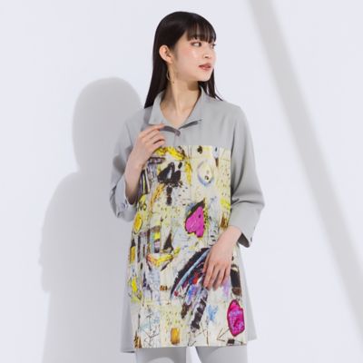 ＜Liliane Burty (Women/大きいサイズ)＞アートプリント×アムンゼン　チュニックＴシャツ（５００３５４０１）