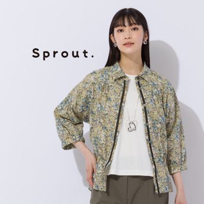 【Ｓｐｒｏｕｔ．】リバティプリント生地使用　幾何プリントブラウス（５００３５４５２）
