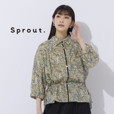 【Ｓｐｒｏｕｔ．】リバティプリント生地使用　幾何プリントブラウス（５００３５４５２）