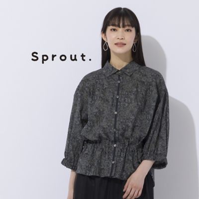 ＜Liliane Burty (Women/大きいサイズ)＞【Ｓｐｒｏｕｔ．】リバティプリント生地使用　幾何プリントブラウス（５００３５４５２）