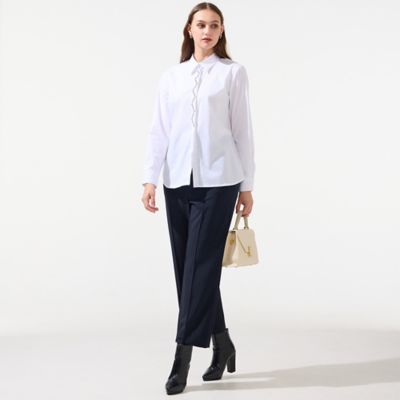 ルネ　ビジュー付きブラウス L～3L】フランス製ビジュースタッズ付きブラウス