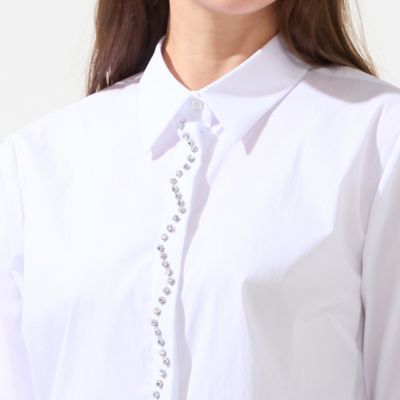 L～3L】フランス製ビジュースタッズ付きブラウス