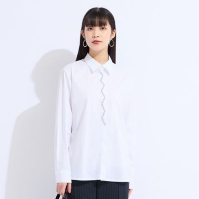 ルネ　ビジュー付きブラウス L～3L】フランス製ビジュースタッズ付きブラウス