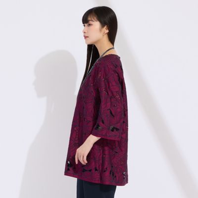 L～4L】刺繍カットレースブラウス（50035544） | Liliane
