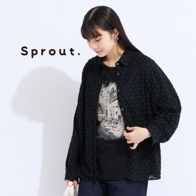 【送料無料】Liliane Burty (Women/大きいサイズ)/リリアン ビューティ ドットカットジャカードブラウス(50035551) クロ トップス【三越伊勢丹/公式】