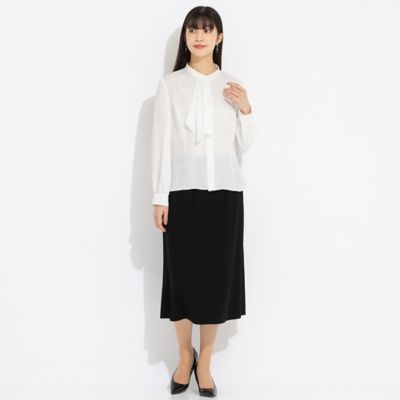 ヴィーナススエード無地 ドレープブラウス（50036441