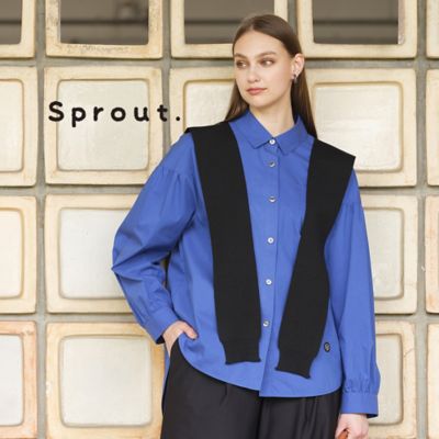 【Ｓｐｒｏｕｔ．】肩掛けニット風ストール付き　袖ギャザーブラウス（５００３６４５１）