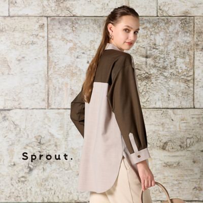 【送料無料】Liliane Burty (Women/大きいサイズ)/リリアン ビューティ ウール混配色使いブラウス(50036551) ベージュ トップス【三越伊勢丹/公式】