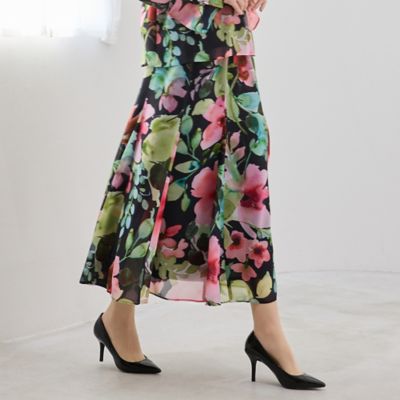 ＜Liliane Burty (Women/大きいサイズ)＞【Ｌ～４Ｌ／セットアップ対応】オーストリア製素材フレアスカート（５００４２６０１）