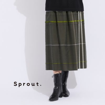 【送料無料】Liliane Burty (Women/大きいサイズ)/リリアン ビューティ【L~4L】新潟素材チェックスカート(50046551) ミドリ 【三越伊勢丹/公式】