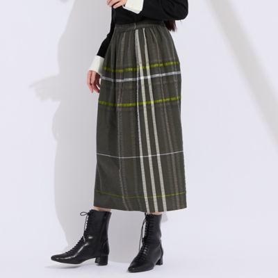 L～4L】新潟素材チェックスカート（50046551） | Liliane