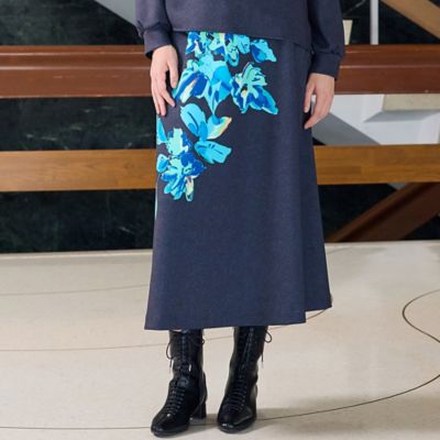 Liliane Burtyリリアンビューティー新品　花柄チュニック 3L綿　青 Liliane Burty (Women/大きいサイズ) / リリアン ビューティ TOP