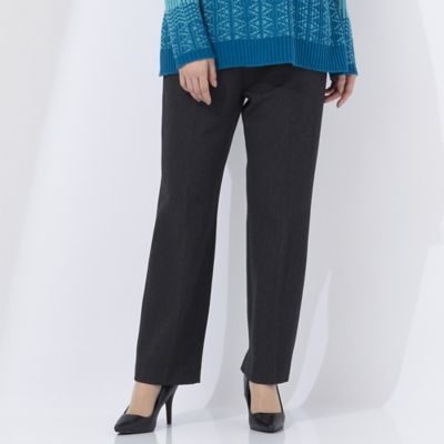 ＜Liliane Burty (Women/大きいサイズ)＞変わり織りツイード　センタプレスオールゴムパンツ（５００５１４０１）