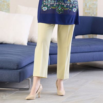 Liliane Burty (Women/大きいサイズ)/リリアン ビューティ プリーツ加工 センタープレスパンツ(50052501)