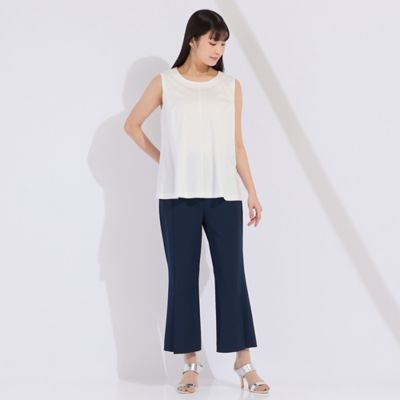 ウォッシャブル　裾ベンツクロップドパンツ（５００５３５０１）