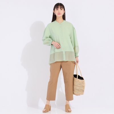 【Ｓｐｒｏｕｔ．】綿麻混デニム　クロップドパンツ（５００５３５５１）