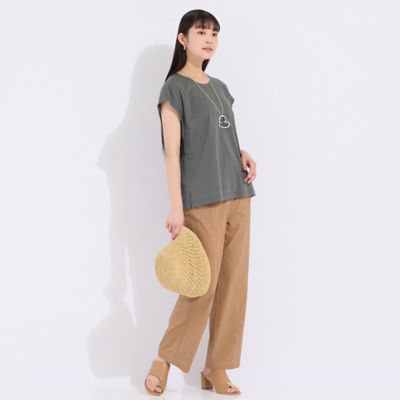 【Ｓｐｒｏｕｔ．】綿麻混デニム　ワイドパンツ（５００５３５５２）