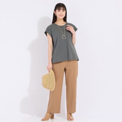 【Ｓｐｒｏｕｔ．】綿麻混デニム　ワイドパンツ（５００５３５５２）