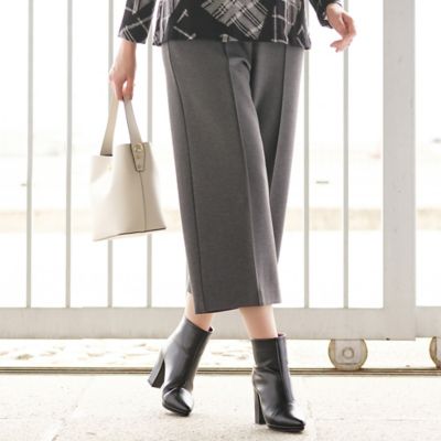 クロスウォームポンチ ピンタッククロップドパンツ［同素材アイテム有