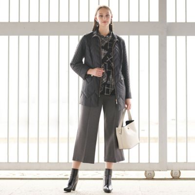 クロスウォームポンチ ピンタッククロップドパンツ［同素材アイテム有