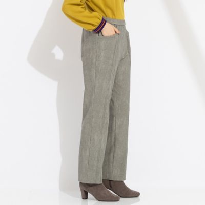 裏起毛 刺繍加工デニムプリントパンツ（50056412） | Liliane