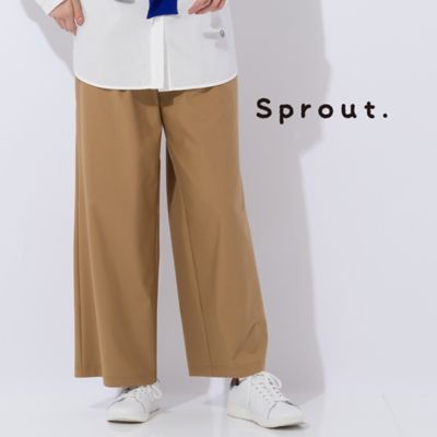 【Ｓｐｒｏｕｔ．】トリコット素材　ワイドクロップドパンツ［同素材アイテム有］（５００５６４５１）