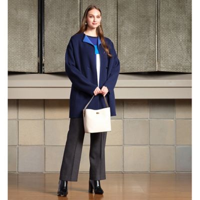 Selection】カシミヤニットリバーシブルコート