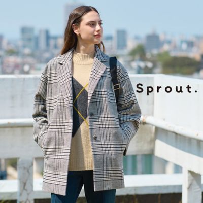 M～4L】イタリア製素材チェックコート（50086651