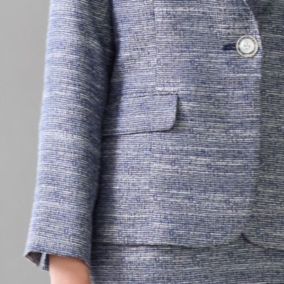 【セットアップ対応】ラメツイード　二枚衿ジャケット（５０１０１５４３）