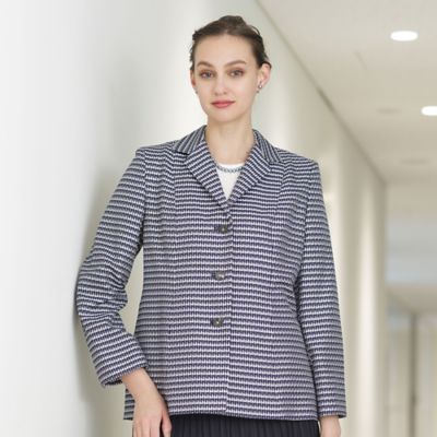 Selection】米沢織 シルクサッカーチェックジャケット 