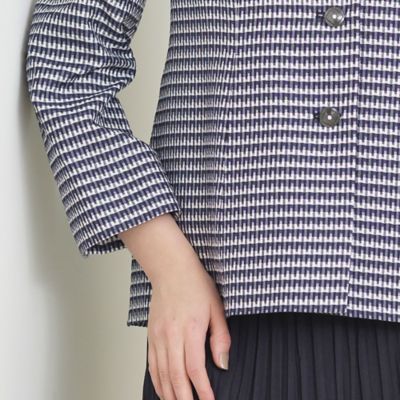 Selection】米沢織 シルクサッカーチェックジャケット