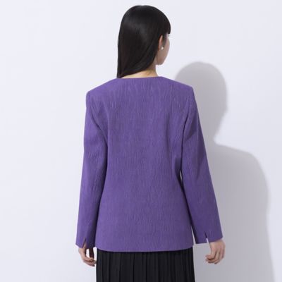 Selection】米沢織 ふくれ織ノーカラージャケット
