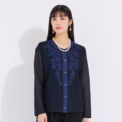 【アンサンブル対応】ウォッシャブルプリーツ　ノーカラージャケット（５０１０２５４１）