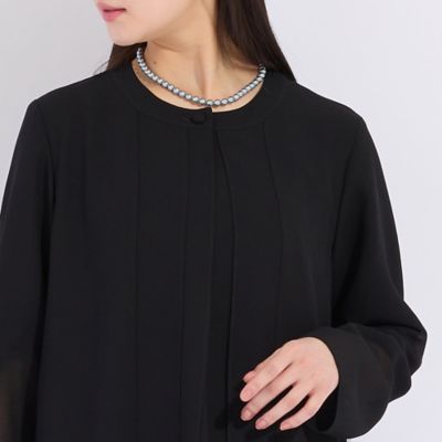 【セットアップ対応】梨地ジョーゼットノーカラージャケット（５０１０２５４２）