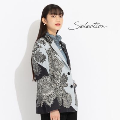 Liliane Burty (Women/大きいサイズ)/リリアン ビューティ 【Selection】イタリア製素材 BINDAシルクウールテーラードジャケット(50102561)