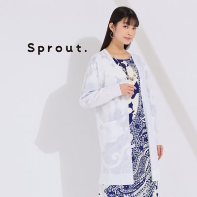 Liliane Burty (Women/大きいサイズ)/リリアン ビューティ 【Sprout.】綿ナイロン Vネックニットカーディガン(50102571)